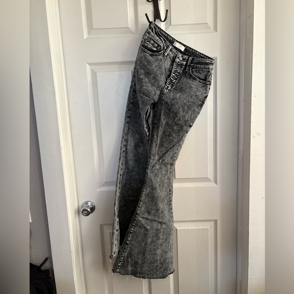 High Rise Gray Flare Women's Jeans
